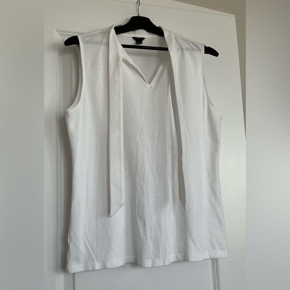 Ann Taylor White Sleeveless Top